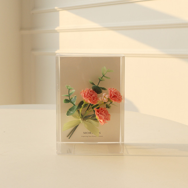모리앤 조화 레터링 수채화를 닮은 미니꽃다발 박스, 살몬핑크, 1개