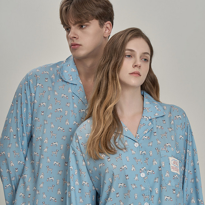 HUWA HUWA Puppies 長袖情侶睡衣上下套裝