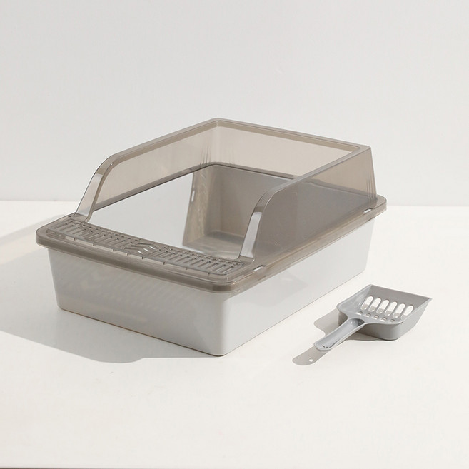 파스텔펫 고양이 컬러 사막화방지 화장실 + 모래삽 세트, 그레이, 1개