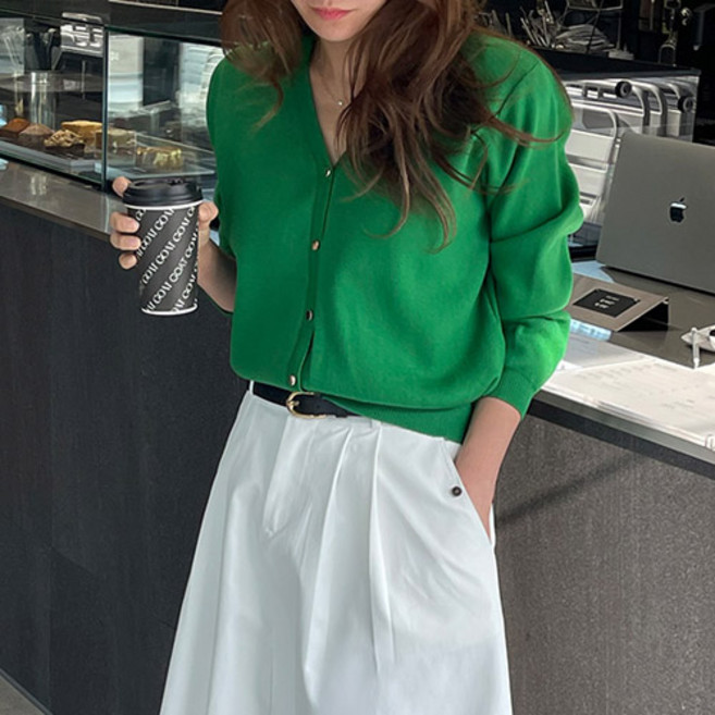 난닝구 여성용 파솔브 브이넥 가디건