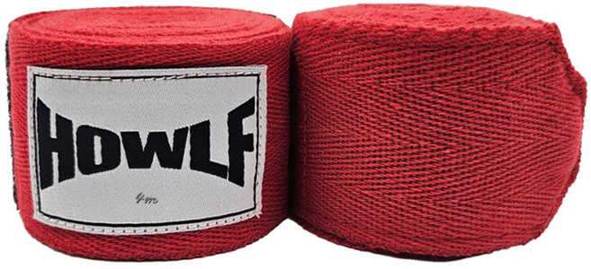 하울프 비신축 복싱 핸드랩, 레드, 2개