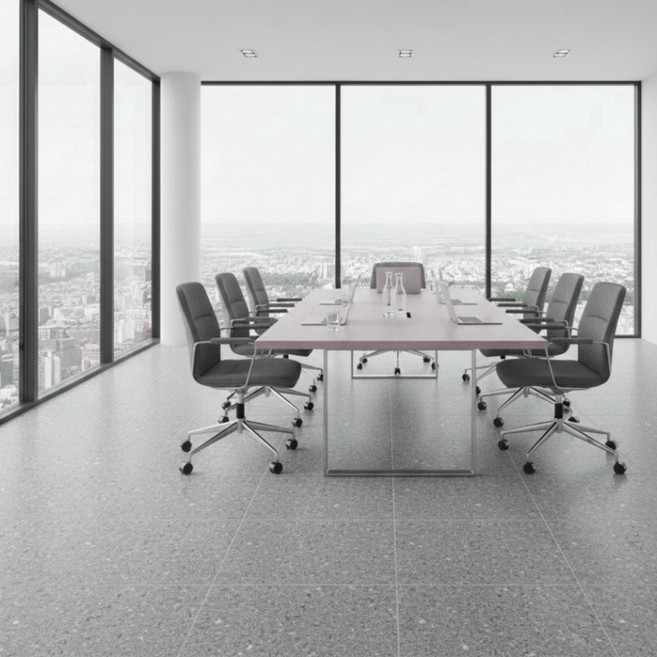 ECKOREA 高級 3T 裝飾地磚 EW714 混凝土圖案地板 455 x 455 x 3 mm, 淺灰色, 16個