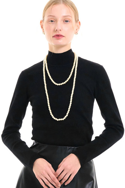 제너럴아이디어 여성용 슈퍼파인 울 하프넥 슬림핏 풀오버 니트 WBC3L05523