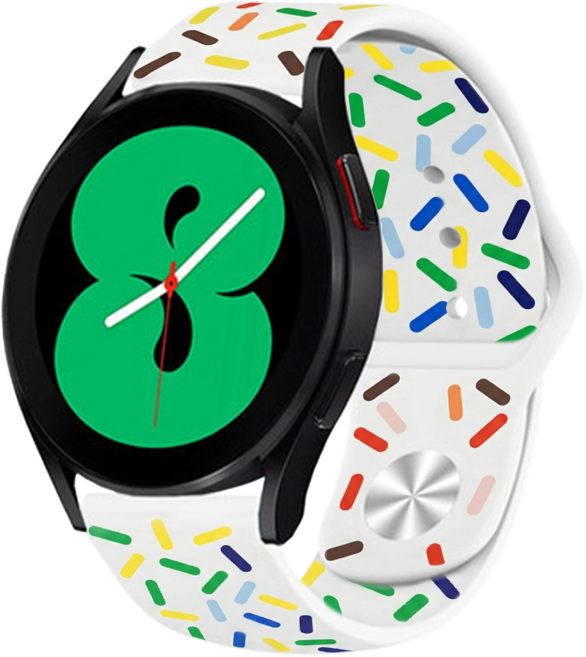 우먼스9999 실리콘 밴드 스트랩 20mm, 스프링클, 1개