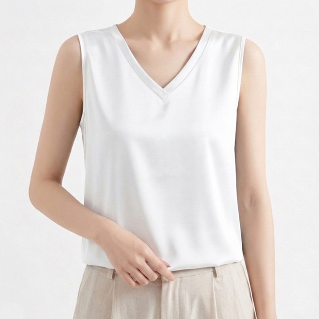 소니오 여성용 루즈핏 실키 민소매