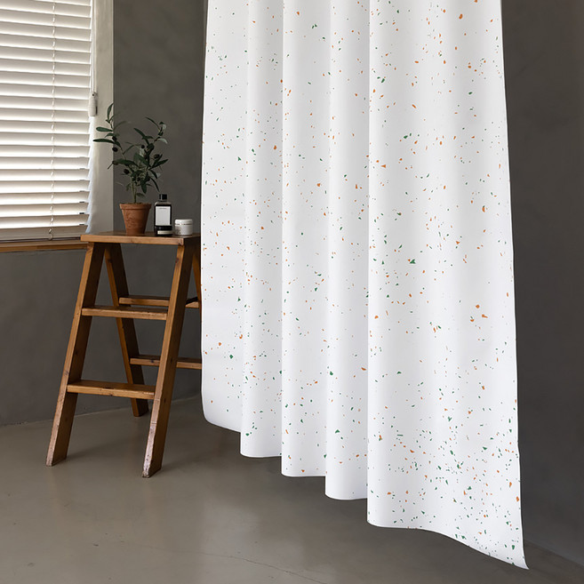 원세븐나인 패브릭 샤워커튼, 스플래터옐로우그린, 1개