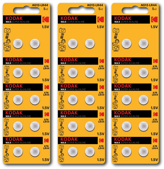코닥 MAX 알카라인 코인건전지 LR44, 10개입, 3개