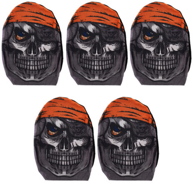 파티해 공포호러 망사 마스크, 해골, 5개