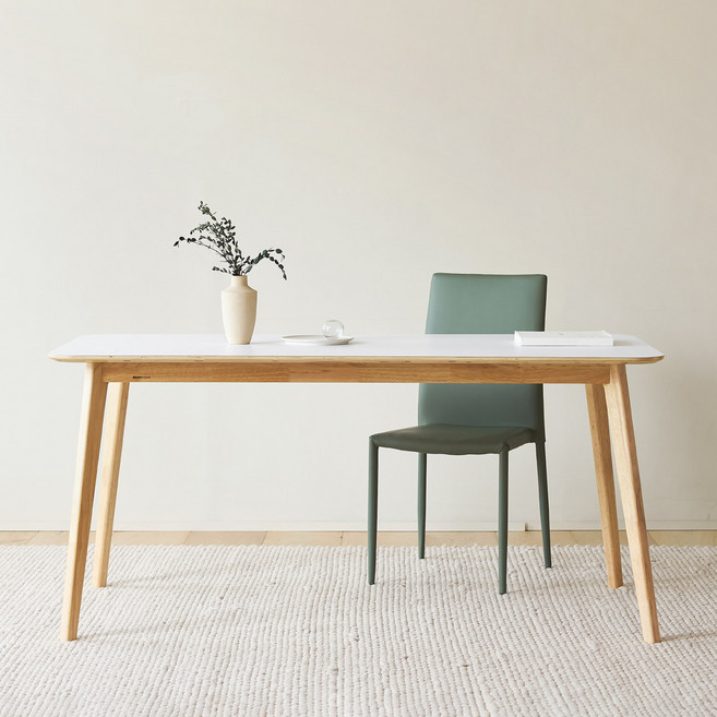 룸앤홈 보메 원목 식탁 방문설치, 화이트