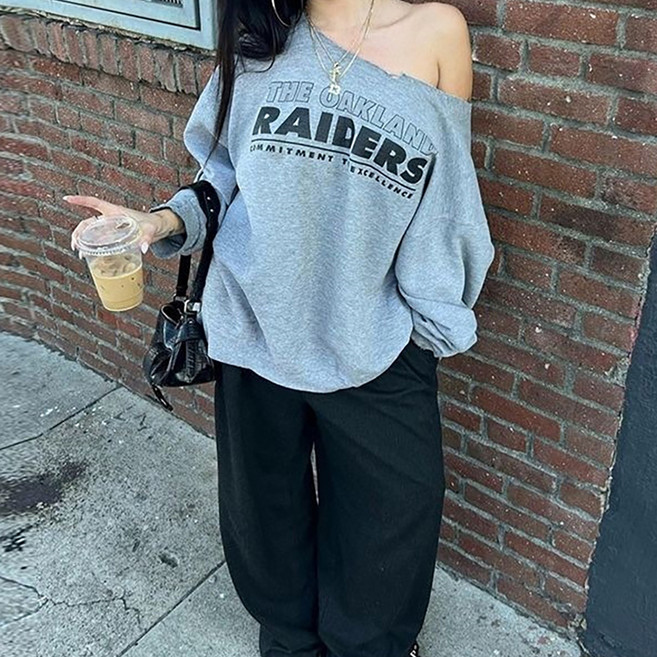 마켓에이 여성용 레이더스 오프숄더 맨투맨