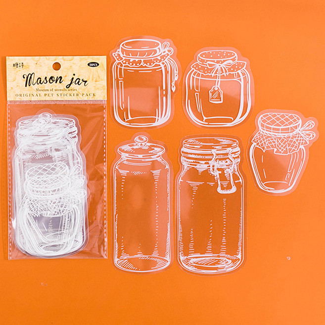 마다꾸미 다이어리 북마크 DIY 압화 꽃 책갈피 코팅지 5종 x 4p 세트 메이슨자, 1세트