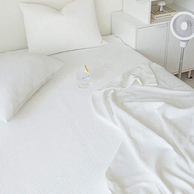 쉬즈홈 국내 제조 스노우필 듀라론 냉감 침대패드, 화이트