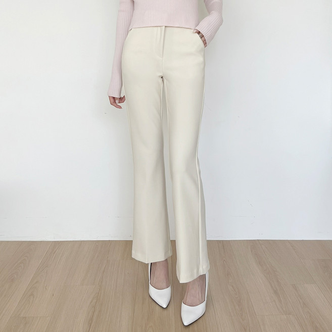 플랜데이 여성용 숏/미디움/롱 프링 스판 세미부츠컷 슬랙스