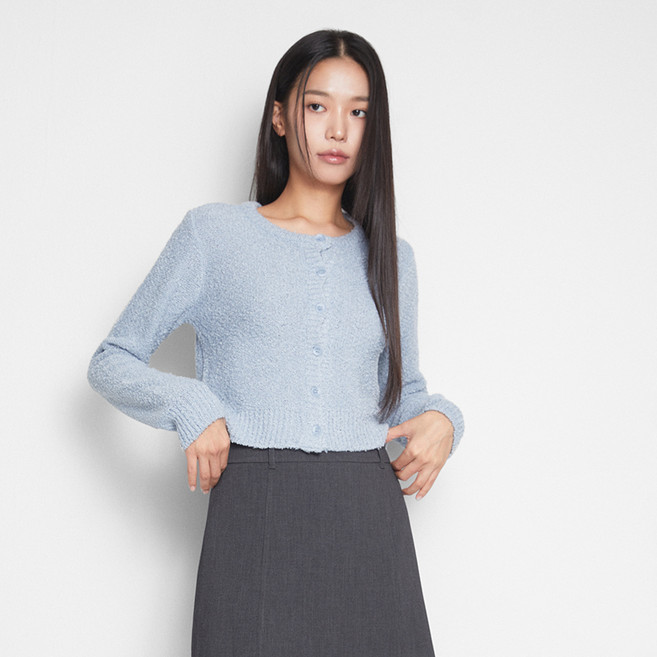 미쏘 여성용 부클 크롭 가디건