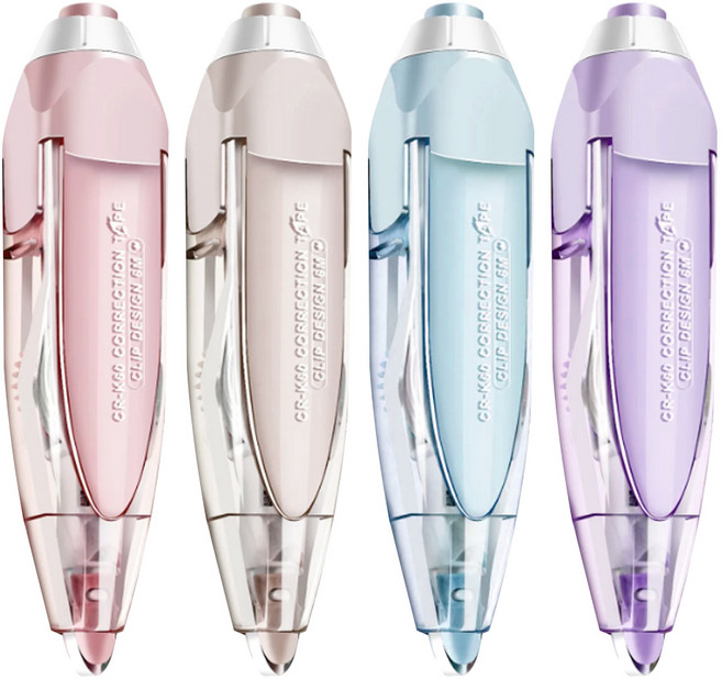 다다 오토매틱 수정테이프 6m 4종, 블루, 퍼플, 핑크, 브라운, 1세트