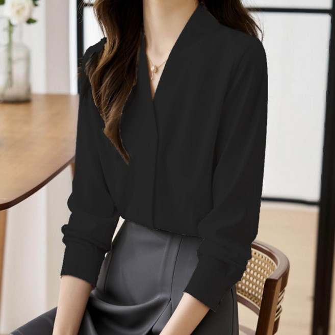 포플러앤씨 여성용 페어피시 브이넥 블라우스 P26SPBL012301