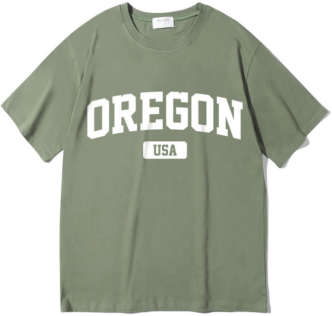 이지스튜디오 오레곤USA 더블 오버핏 빅사이즈 통기성 반팔티