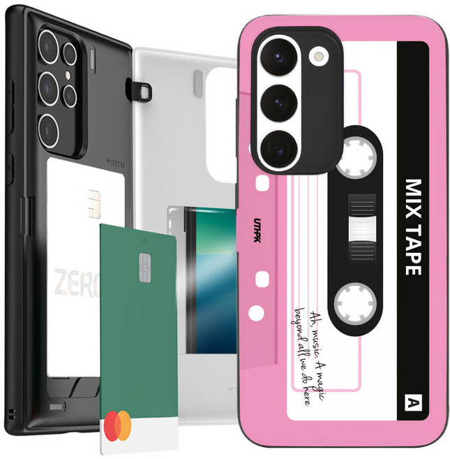 유스픽 마그네틱 카드포켓 휴대폰 케이스 믹스테이프