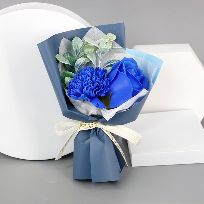 소유공간 조화 컬러풀 카네이션 꽃다발 S265-0152, 블루(S265-0152BU), 2개