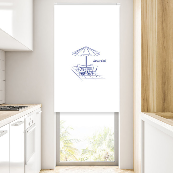 카페파라솔 실사롤스크린 암막원단