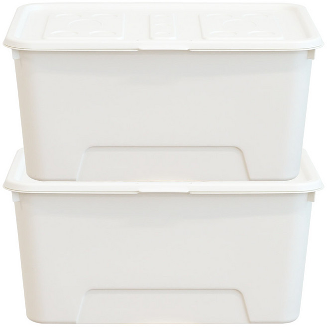 보노하우스 탑백 리빙박스, 화이트, 2개