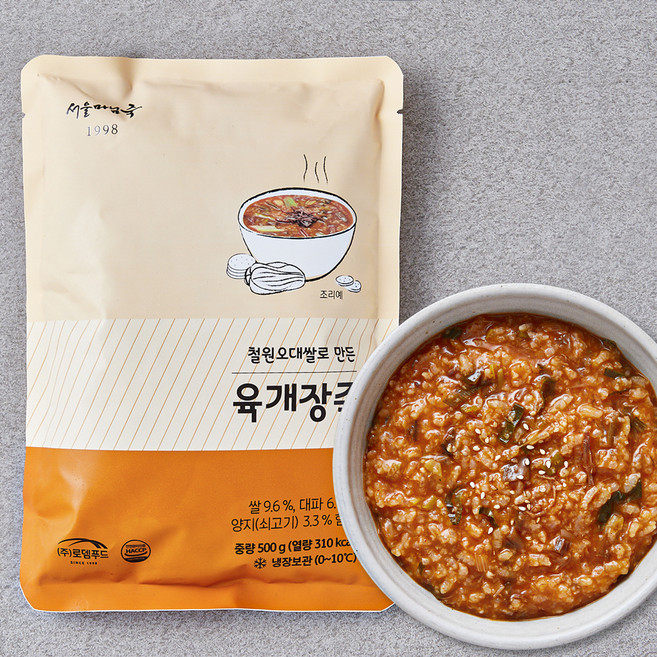 서울마님죽 육개장죽 (냉장), 500g, 1개