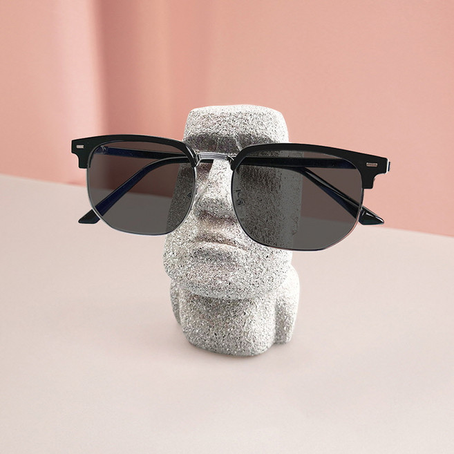 제이라이프 모아이 안경 거치대, 그레이, 1개