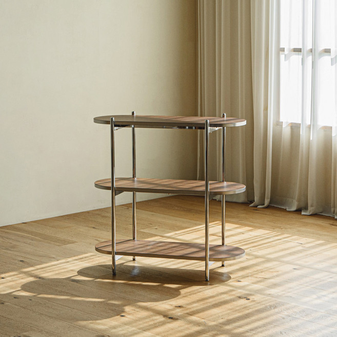 레트로하우스 고트 라운드 선반, 월넛, 3단