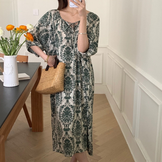 PEONIST 女性絲質連身裙居家服睡衣