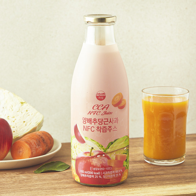 jaim 양배추당근사과 NFC 착즙주스, 1개, 1L