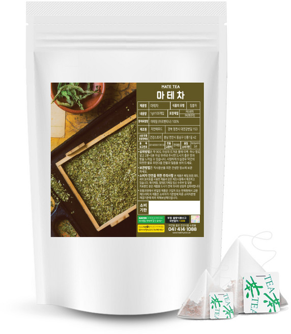 瑪黛茶三角茶包, 100包, 1袋, 1g