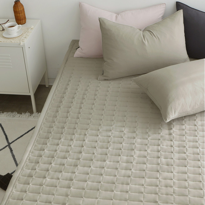 이블랑 국내 제조 푸딩 부드러운 에어워싱 침대패드, 스무디 오트밀