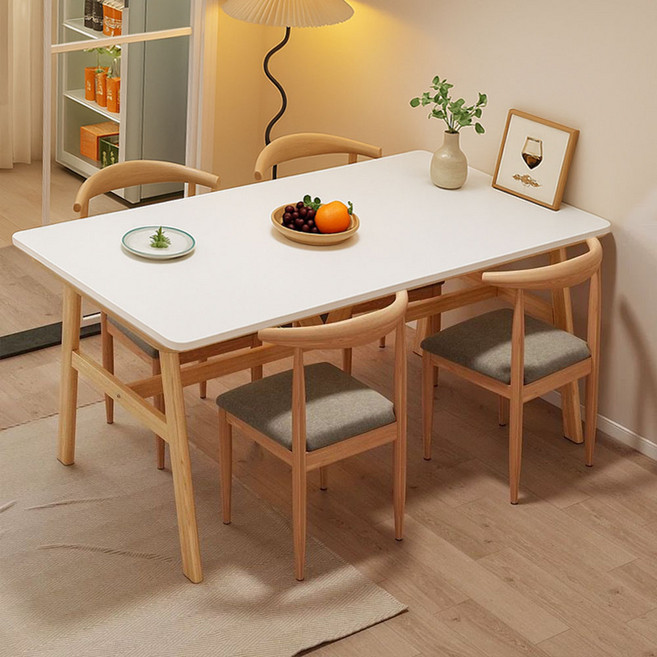 가구느낌 해피 테이블 1400 x 800 mm, 화이트네추럴, 4인용