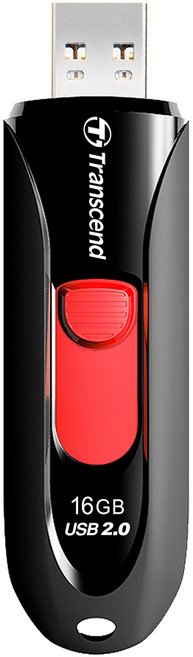 Transcend 創見 JetFlash 590 USB 2.0 隨身碟 黑色 TS16GJF590K, 16GB