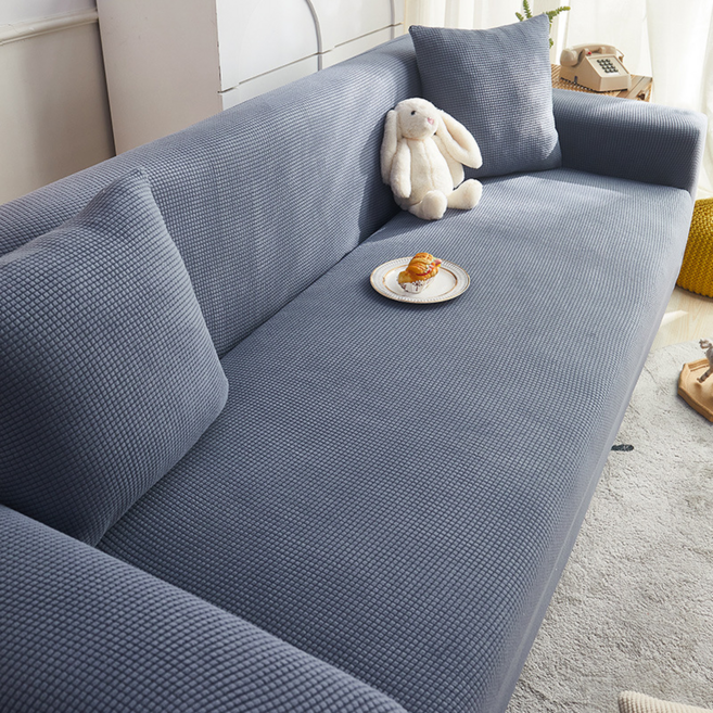 엑스터 고탄력 부드러운 사계절 긁힘방지 일체형 소파커버 쿠션커버, 네이비 블루