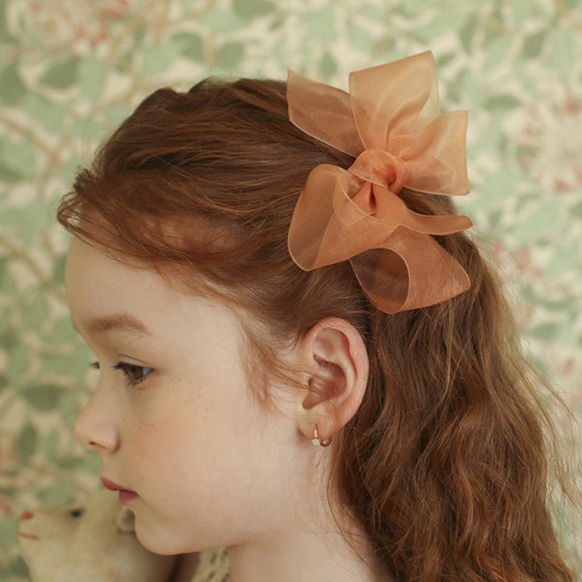 럭키밤비네 드림 오간자 리본 헤어 집게핀
