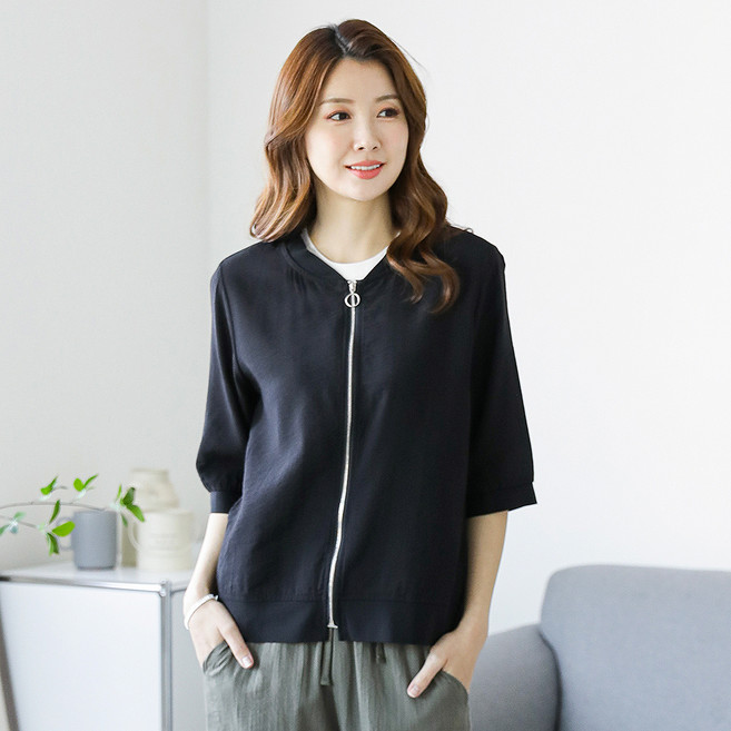 우일 여성용 인견 에어 블루종 자켓