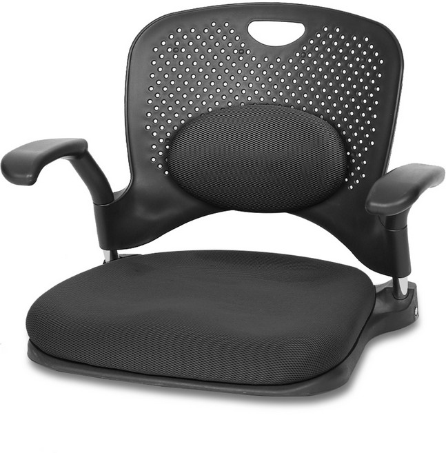 체어포커스 지니 허리쿠션 팔걸이형 좌식의자 GN104, 블랙