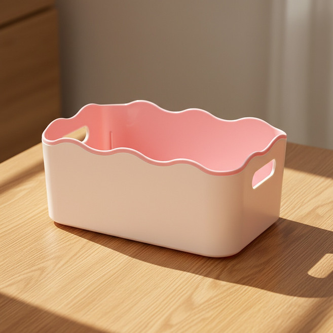 조인메이드 하우스 디자인 분리형 수납함 투톤 바구니, 핑크, 1개