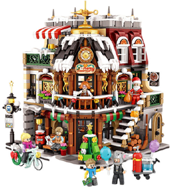 LOZ 크리스마스 카페 미니블럭, 혼합색상, 1개