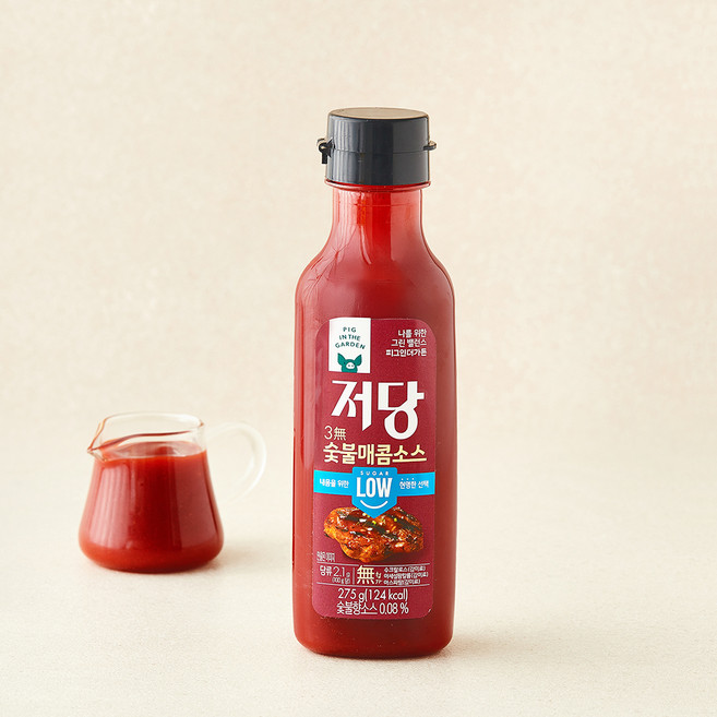 피그인더가든 저당 숯불매콤 소스, 275g, 1개
