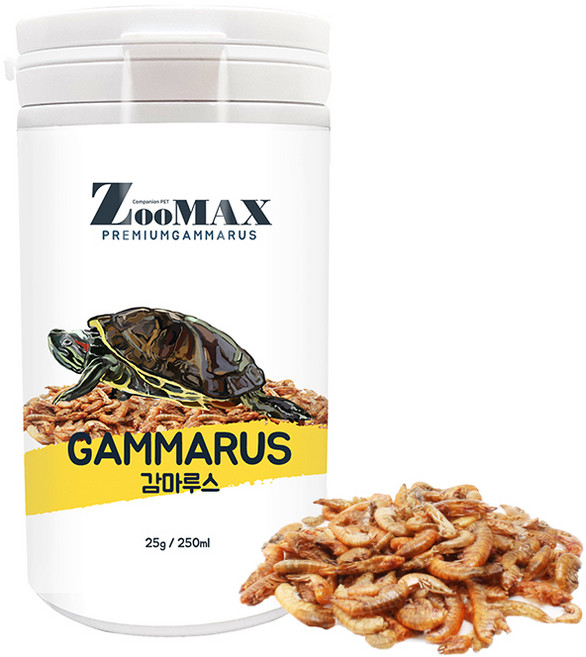 쥬맥스 프리미엄 감마루스 거북이 사료, 250ml, 1개