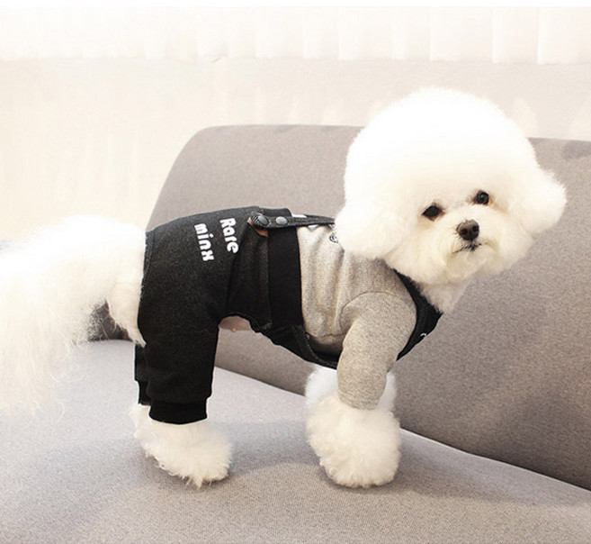 레어밍스 레드퍼피 강아지 데님 멜빵 다이마루팬츠, 블랙, 1개