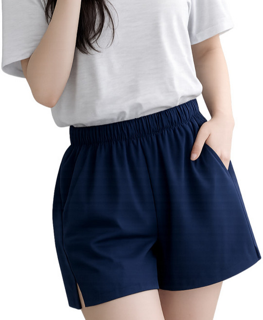 라라온 여성용 포켓 옆트임 4부 스판 밴딩 반바지 26TSP3931