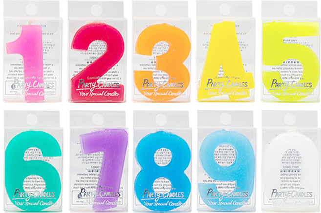 유어캔들 그란데 오리지널 숫자초 뉴 올넘버 10종 팩, 혼합색상, 1세트
