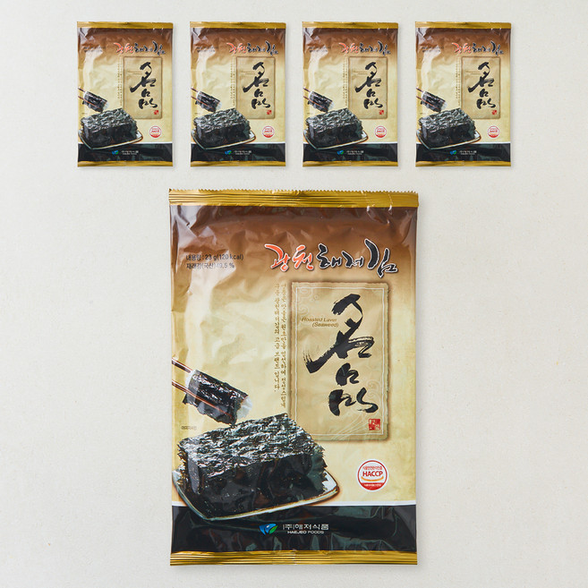 광천해저김 명품김 전장, 23g, 5개, 1개입