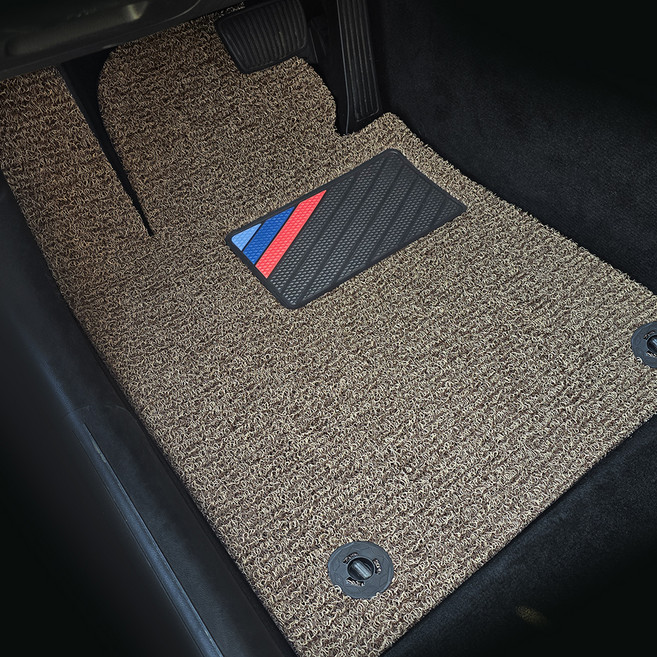 비비키 차량용 프리미엄 코일카매트 1열 + 2열 세트, 현대 디올뉴 싼타페 MX5 가솔린 7인승 2023년 8월 형~, 브라운