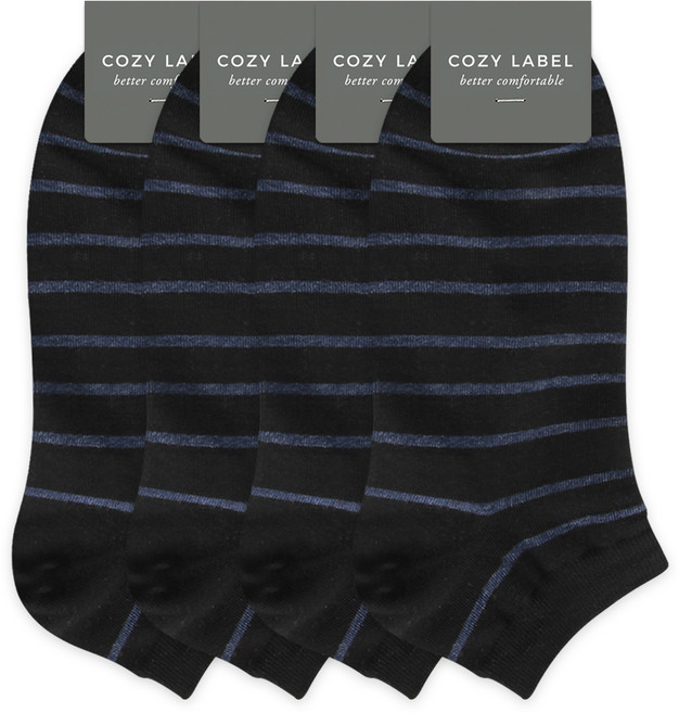 코지라벨 남성용 부드러운 촉감 링글 발목양말 4켤레 세트