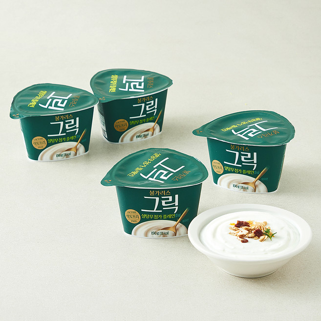 불가리스 락토프리 그릭요거트 설탕무첨가, 150g, 4개