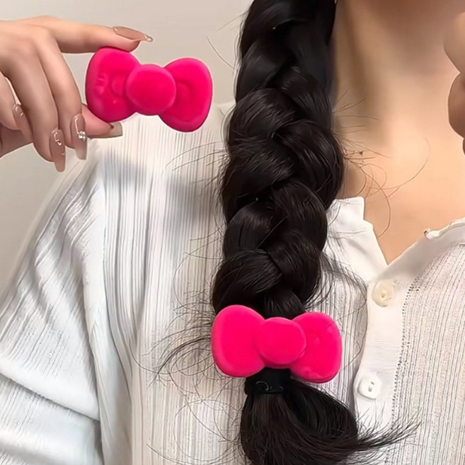 젤루나 벨벳 리본 집게 헤어핀 H-154 2p